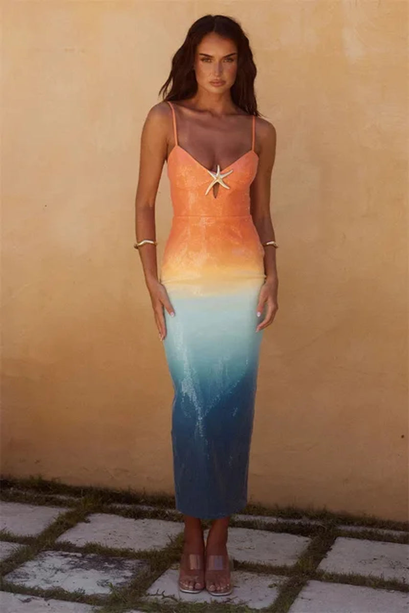 Gradient Sequin Summer Gown