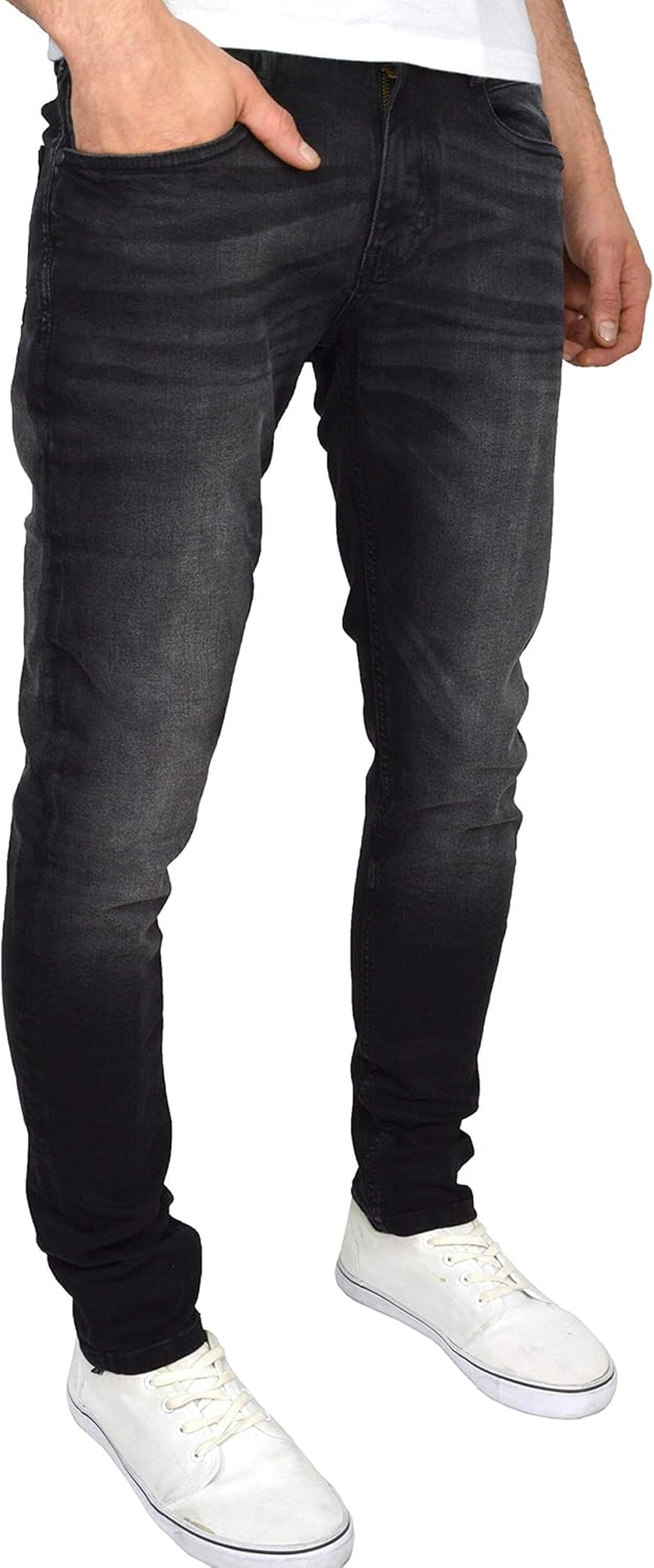 - Mens 'MAYLEAD' Everyday Essential Slim Fit Stretch Jeans | 'TRANFOLD' Ripped Faded Abraised Effect Cotton Rich Straight Jeans - W30-W40 L30-L34-Gennys fashion