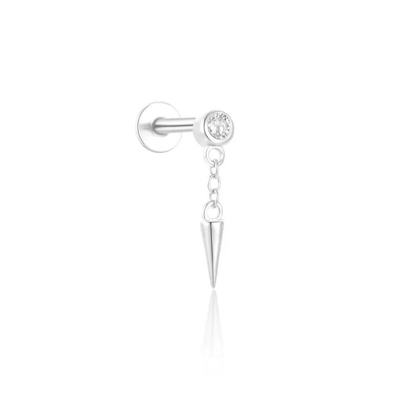 925 Silver Square CZ Stud Earrings-Gennys fashion