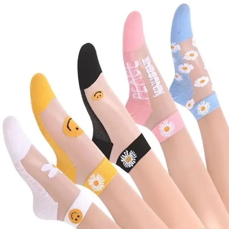 5 Pairs Ultra-Thin Daisy Socks
