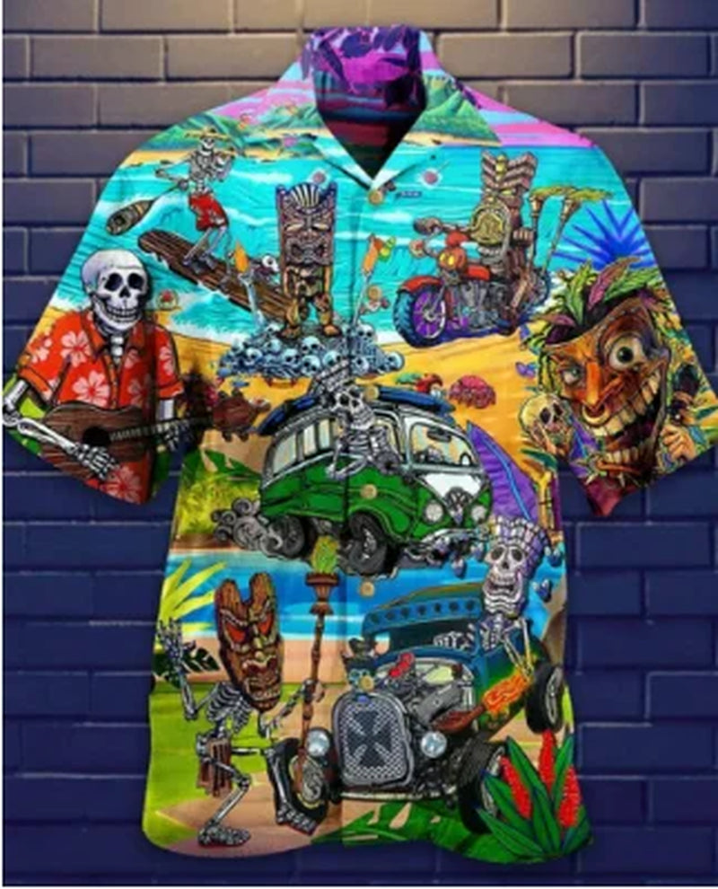 2023 Summer Loose Breathable 3D Print Trendy Cool Fashion Hawaiian Shirts Beach Party Tops Short Sleeves Summer Men'S Shirts 6XL-Gennys fashion