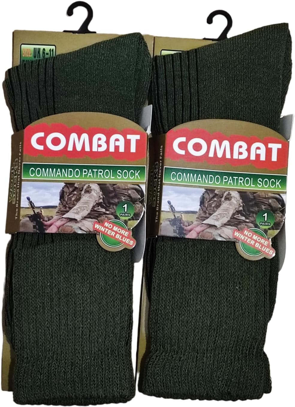 3 Pairs Mens Combat Military Army Medium Long Cushion Socks Warm Winter Thick Wool Blend Thermal Walking Patrol Hiking Boots Socks UK Size 6-11-Gennys fashion