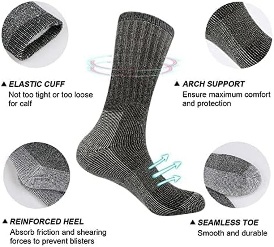 Merino Wool Socks for Men, Premium Quality, Breathable, Merino Blend, Thermal, Warm, Hiking Work and Ideal for Autumn and Winter-Gennys fashion