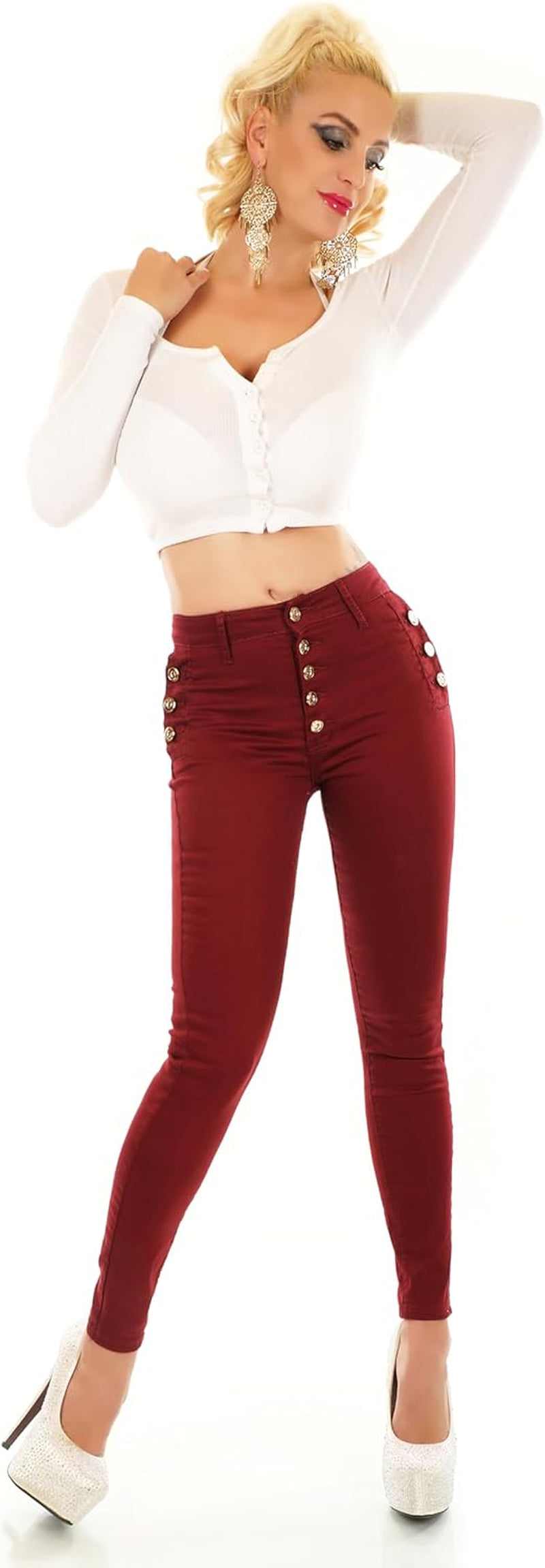 Women'S High Waist Jeans Skinny Slim Stretch Denim Trousers UK Sizes 4-14-Gennys fashion