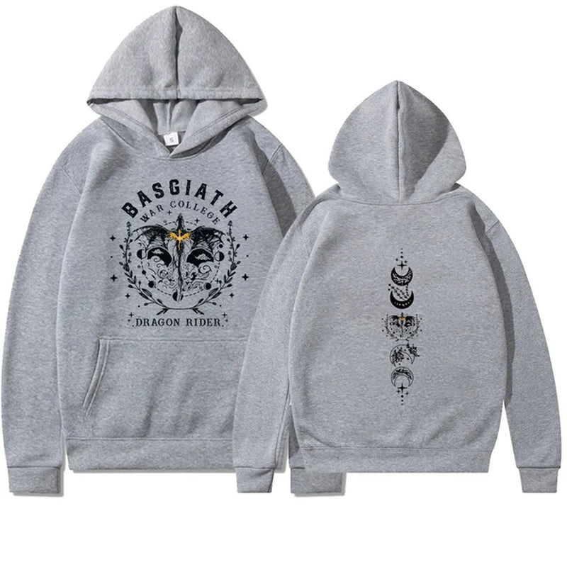 Fourth Wing Hoodie Basgiath War College Hooded Dragon Rider Sweater the Empyrean Series Sweatshirt Unisex Casual Hoodies-Gennys fashion