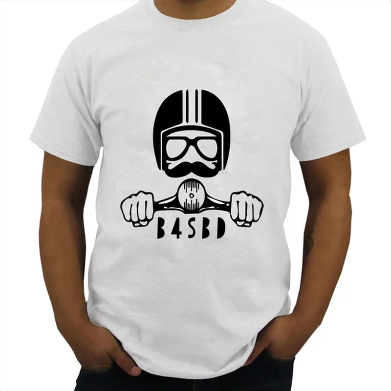 Vintage Street Harajuku Cotton T-Shirt Short Sleeve Tops Women Men Summer Shirt Fashion Unisex Teeshirt Vespa Print Blakc White-Gennys fashion
