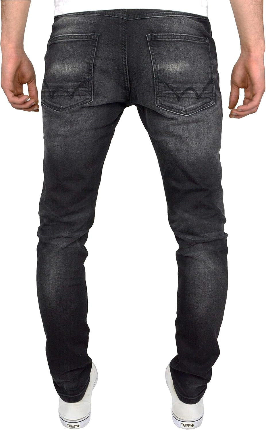 - Mens 'MAYLEAD' Everyday Essential Slim Fit Stretch Jeans | 'TRANFOLD' Ripped Faded Abraised Effect Cotton Rich Straight Jeans - W30-W40 L30-L34-Gennys fashion