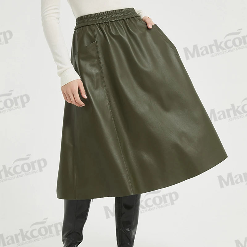 Markcorp Autumn/Winter New Half Skirt Retro High Waist Large Swing Umbrella Skirt High End Cotton Sheepskin A-Line Skirt-Gennys fashion