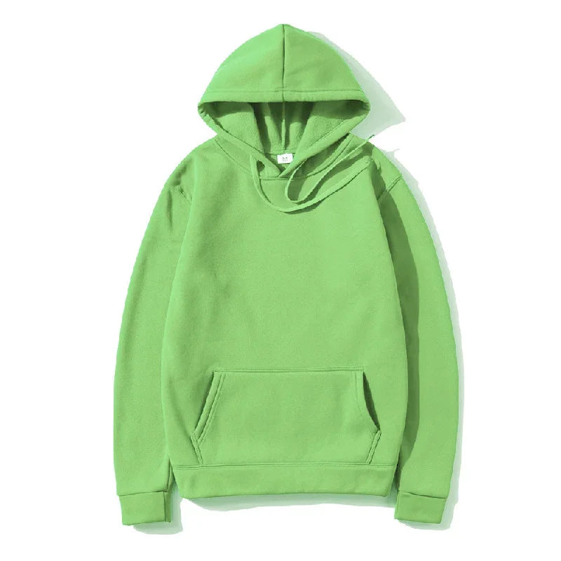 Men'S and Women'S Solid Color Pocket Hoodies Sports Fitness Sweatshirts Fashionable Casual Pullovers Multi Color-Gennys fashion