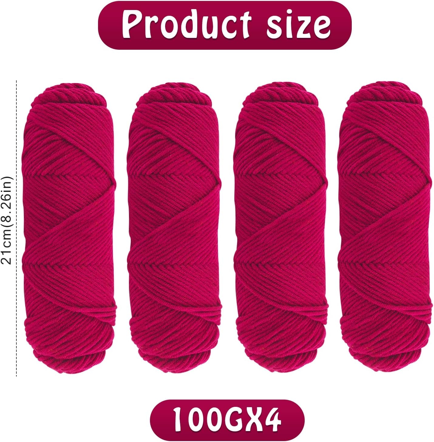 Crochet Knitting Yarn Comfortable Milk Cotton Wool Double Knitting Yarn Multi-Colored Acrylic Crochet Yarn Set for Hats Doll (Rose)-Gennys fashion