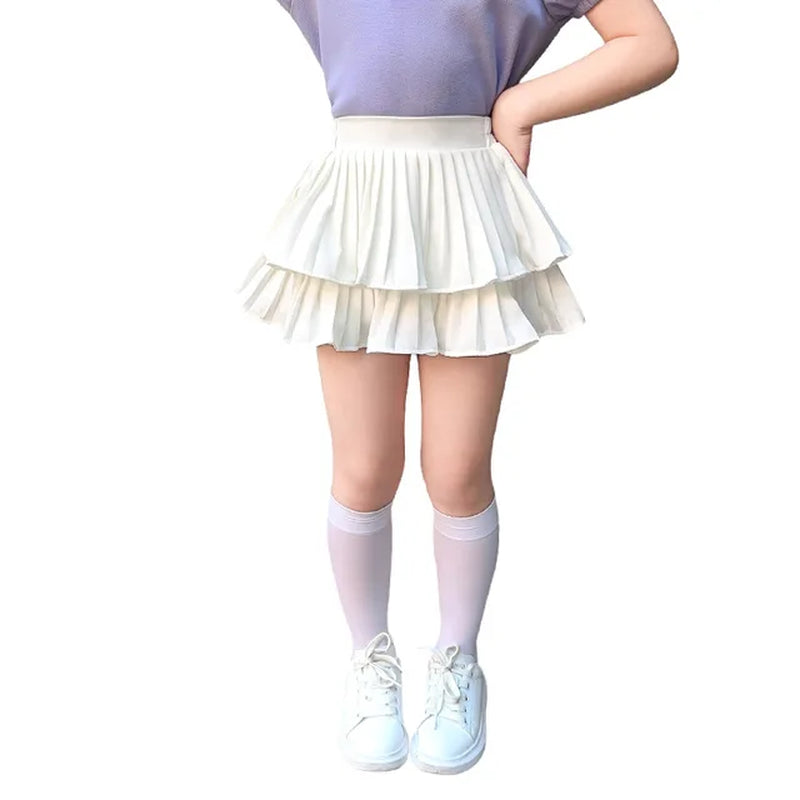 Girls' White Fluffy Cake Skirt