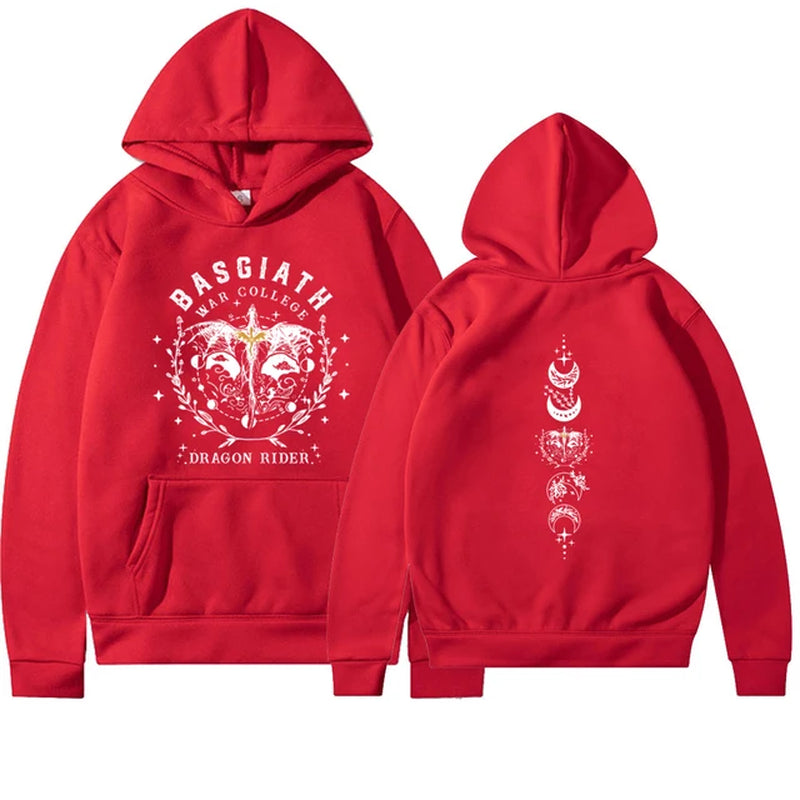 Fourth Wing Hoodie Basgiath War College Hooded Dragon Rider Sweater the Empyrean Series Sweatshirt Unisex Casual Hoodies-Gennys fashion