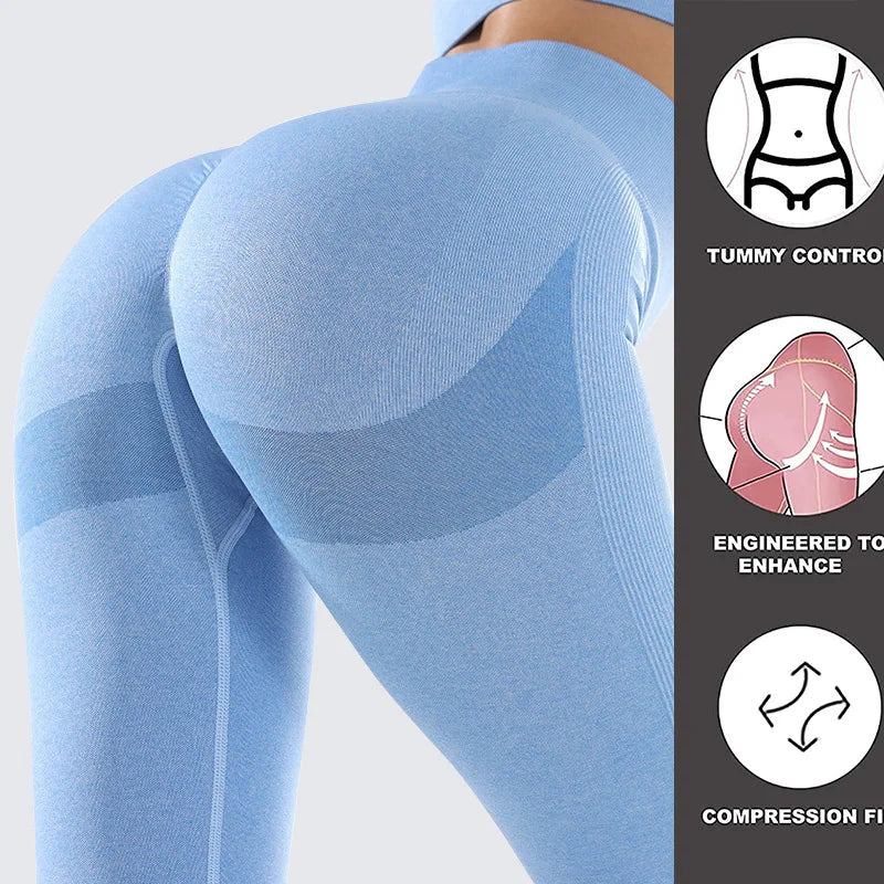 Butt Lifting Sports Leggings for Women Tights Sexy Seamless Scrunch Fitness Leggins Woman High Waist Gym Workout Legins Female-Gennys fashion