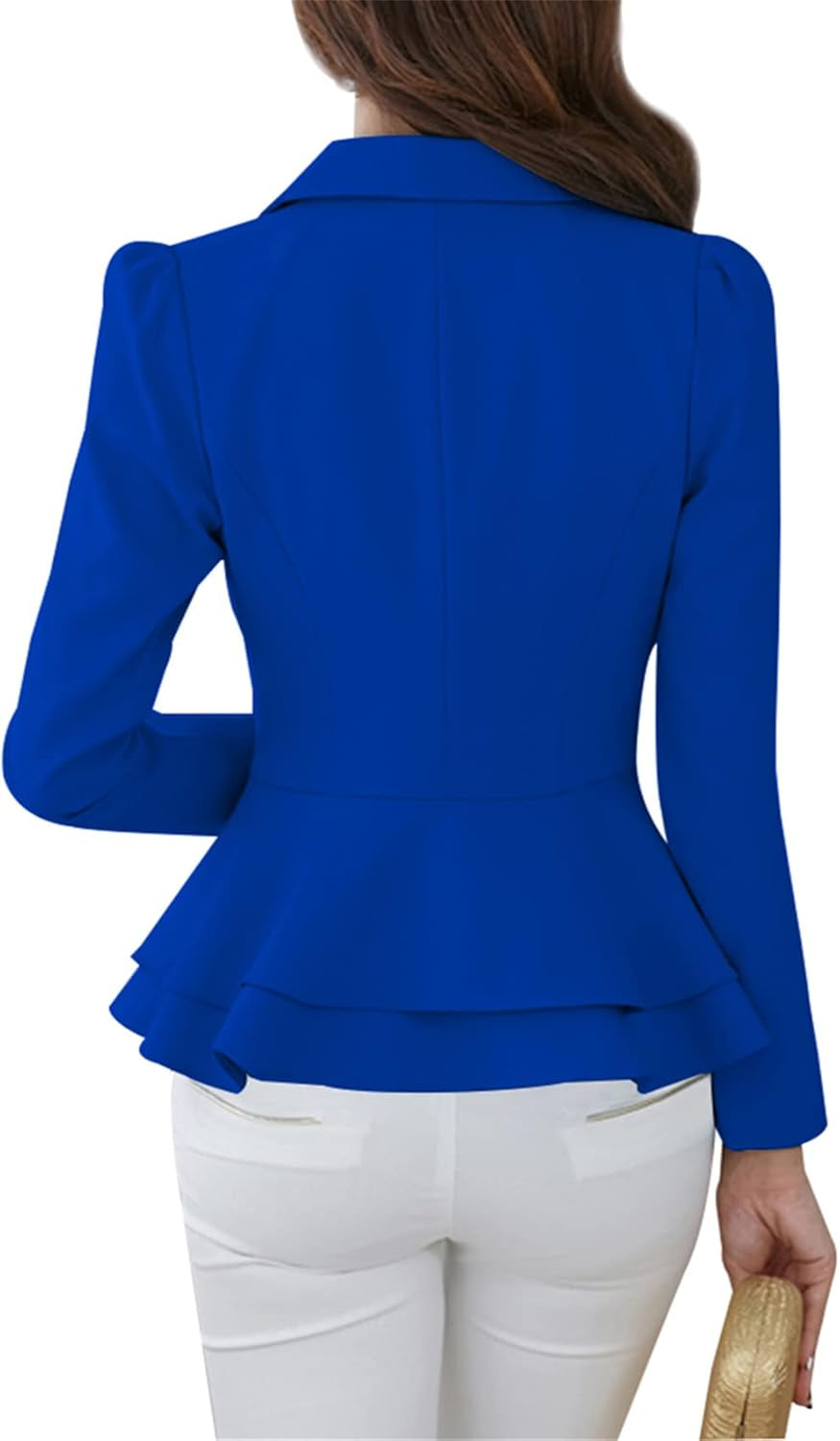 Women Elegant Jacket Suit 3/4 Sleeve Chic Slim Fit Office Business Blazer with Skirt Hem-Gennys fashion