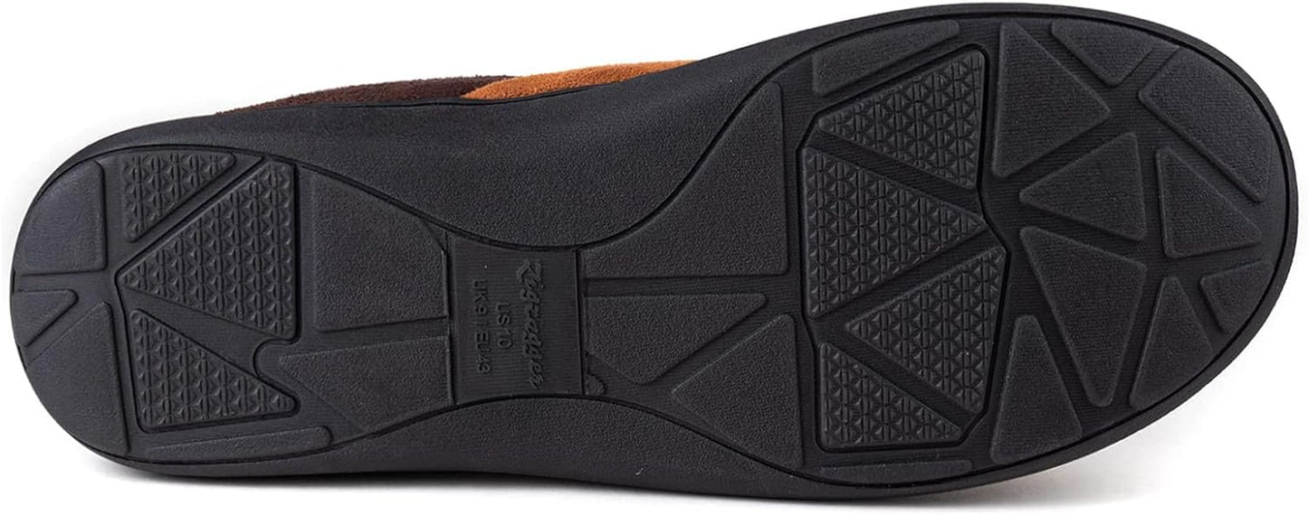 Men'S Wool Blend Closed-Back Slippers, Indoor/Outdoor Durable House Shoes with High-Density Foam-Gennys fashion