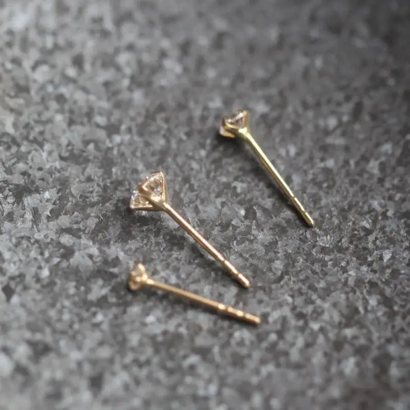 14 K Gold Crystal Earring for Women, Mini Dainty Simple Style, Small Stud Earrings, Jewelry Gift, Kj50-Gennys fashion