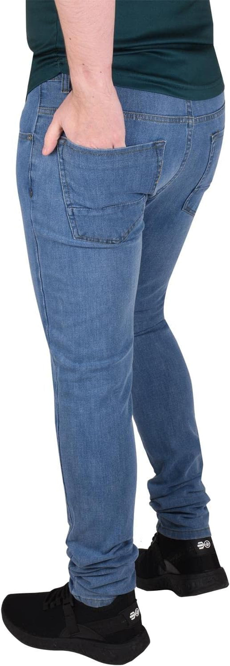 Mens Skinny Jeans Denim Pants Stretch Fit Men Trouser Button Fly Casual Bottom-Gennys fashion
