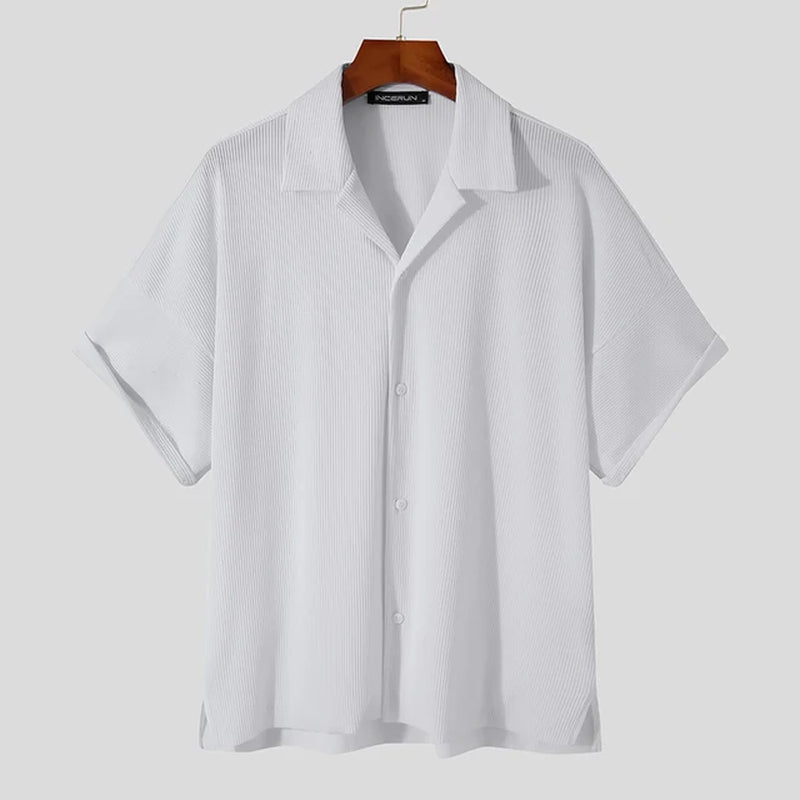 Men's Casual Solid Short Sleeve Shirt