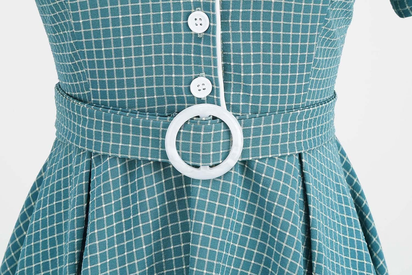 Women'S Button-Up Belt Swing Flare 1950S Vintage Shirt Blazer Dress-Gennys fashion