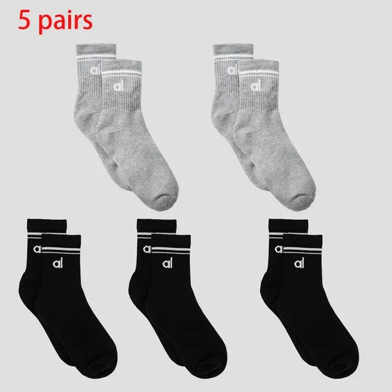 AL Goddess Sports Yoga Solid Color Cotton Socks Vintage Long Sock Yoga Pilates Fitness Women'S Fashion Socks Yoga Long Socks-Gennys fashion