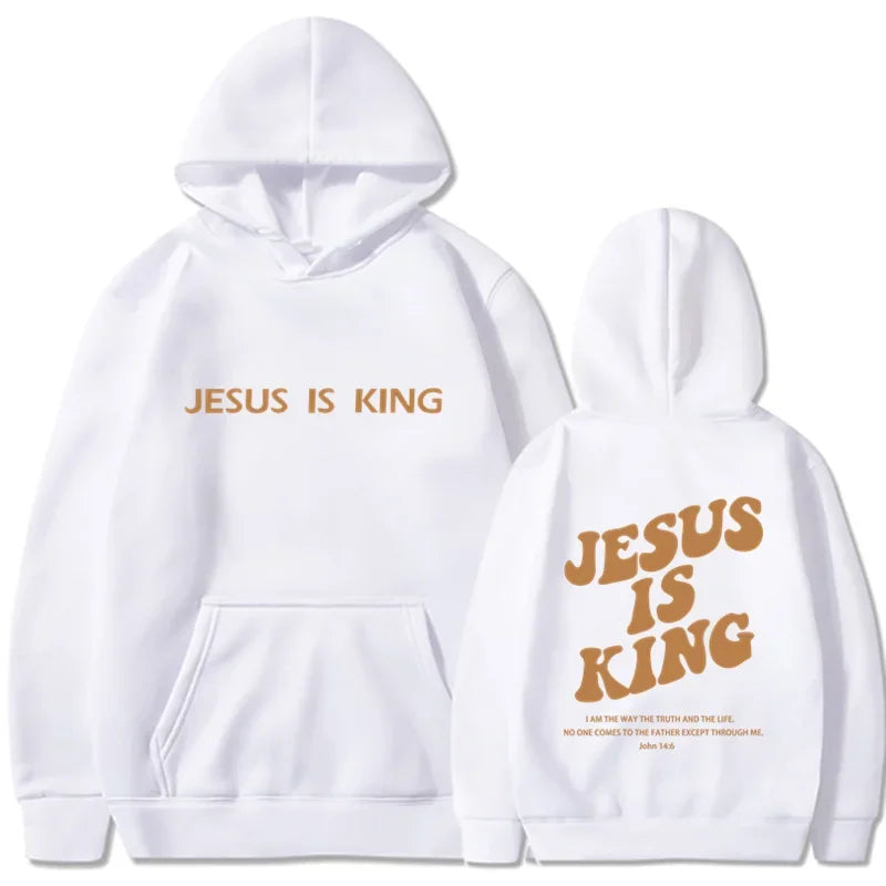 Jesus IS King Hoodie Sweatshirt Men'S and Women'S Harajuku Pullover Street Clothing High Quality Hot Selling Top 2024-Gennys fashion