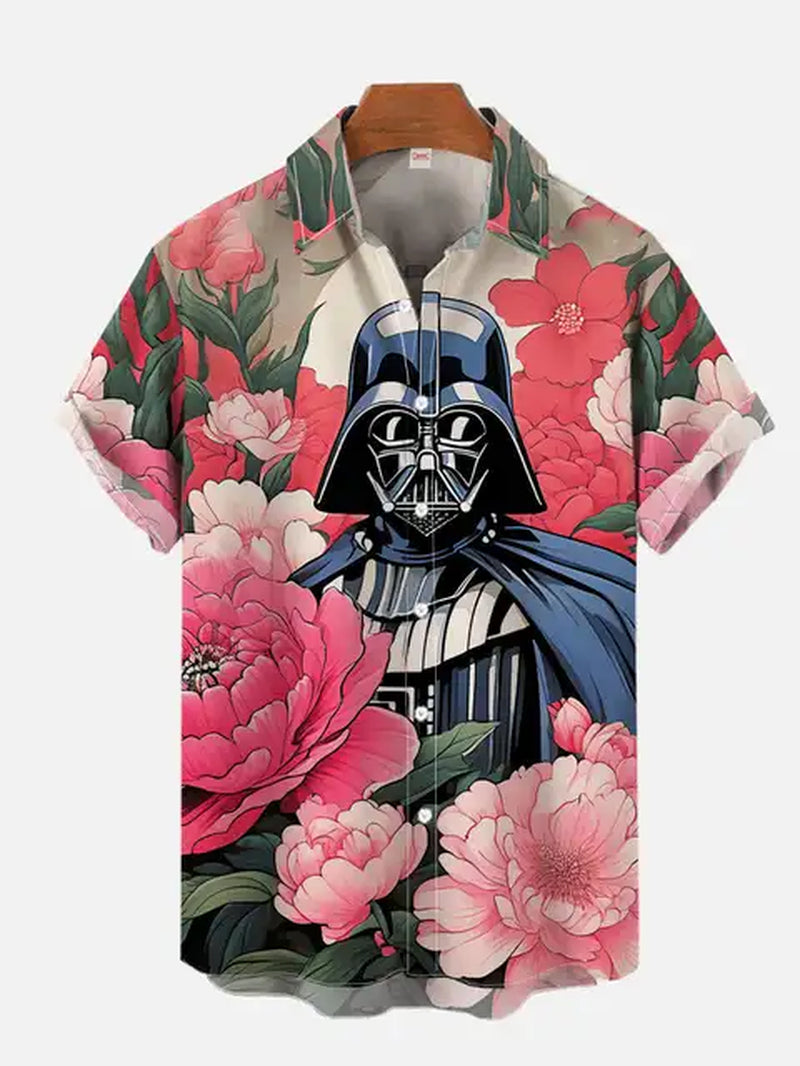 2024 Fashion Ukiyo-E Tropical Floral and Sci-Fi Space Samurai Printing Turndown Collar Hawaiian Short Sleeve Shirt Casual Shirts-Gennys fashion