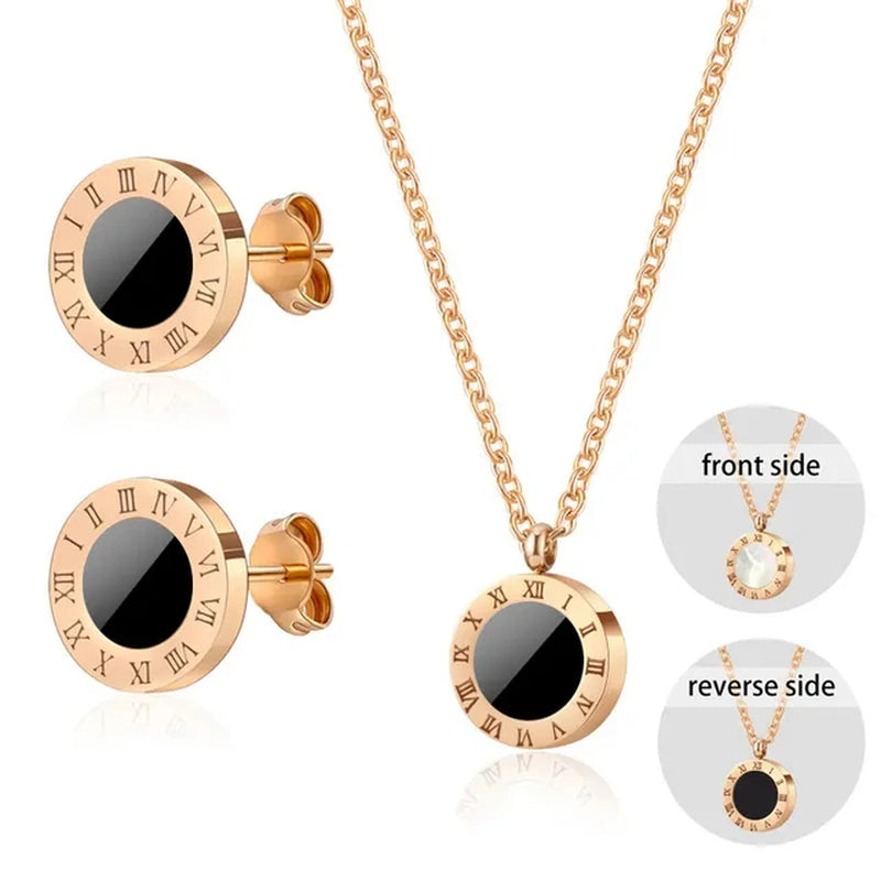 Numeral Shell Pendant Jewelry Set-Gennys fashion