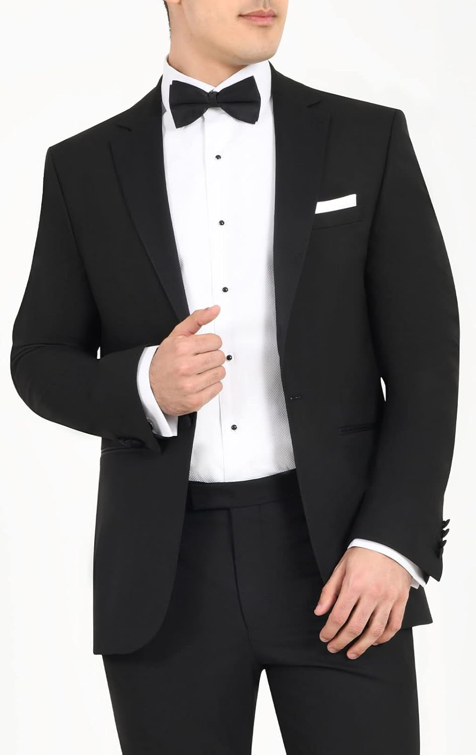 Mens Black Tuxedo Dinner Jacket Regular Fit Notch Lapel-Gennys fashion