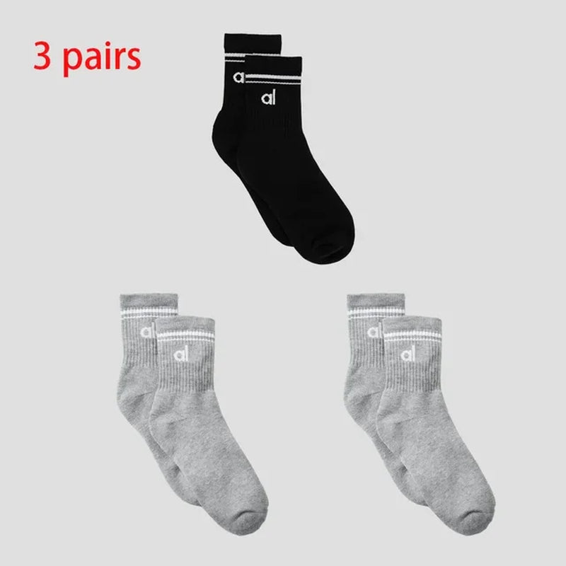 AL Goddess Sports Yoga Solid Color Cotton Socks Vintage Long Sock Yoga Pilates Fitness Women'S Fashion Socks Yoga Long Socks-Gennys fashion