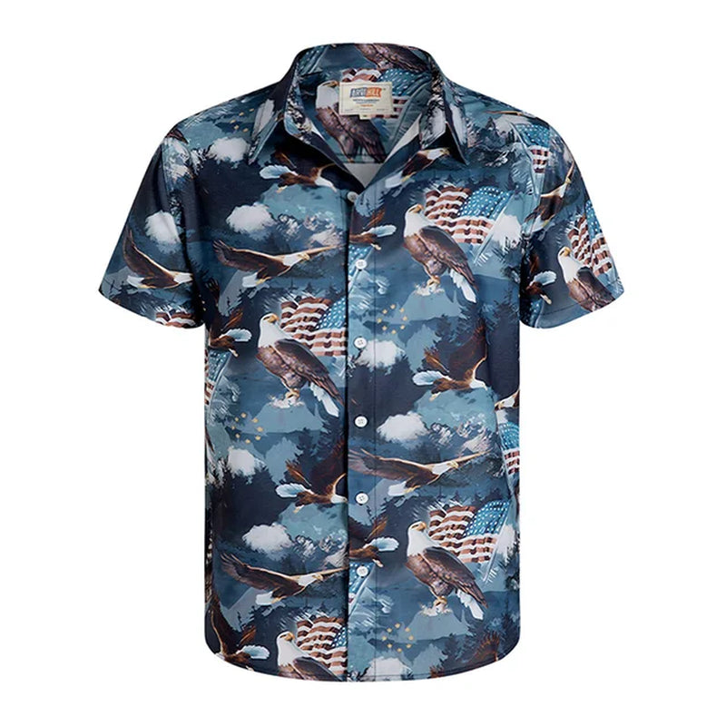 America Flag Graphic Shirts for Men Clothing 3D Printed Hawaiian Beach Shirts Short Sleeve Y2K Tops Vintage Clothes Lapel Blouse-Gennys fashion