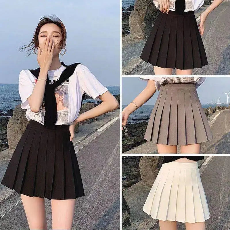 2024 Spring Summer Korean Skirt Shorts Women High Waist Sexy Mini Skirt School Short Pleated Kawaii Japanese Pink Skirt Female-Gennys fashion