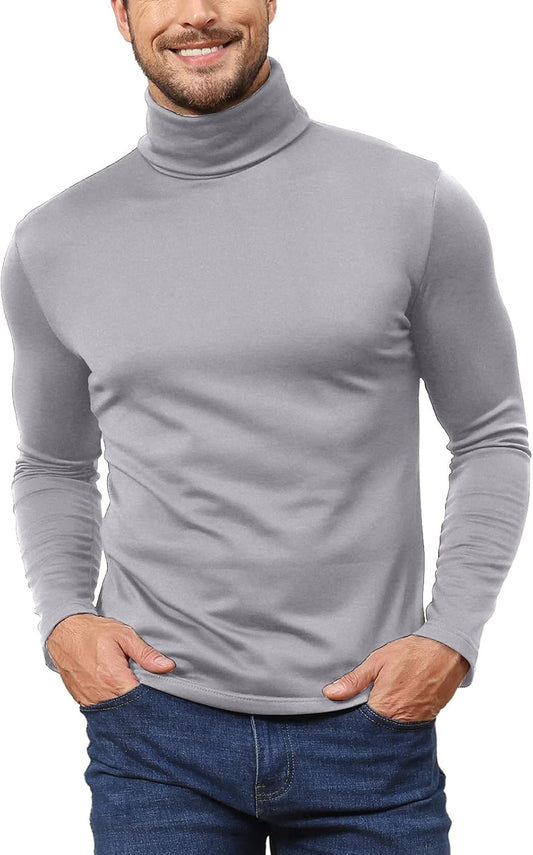 Men Turtleneck Jumper Lapel Pullover Solid Color Tops Knitwear Sweaters Cotton Wool Blend-Gennys fashion