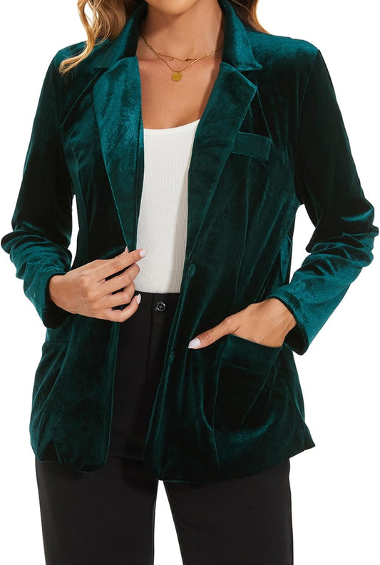 Women's Velvet Blazer Suit Jacket