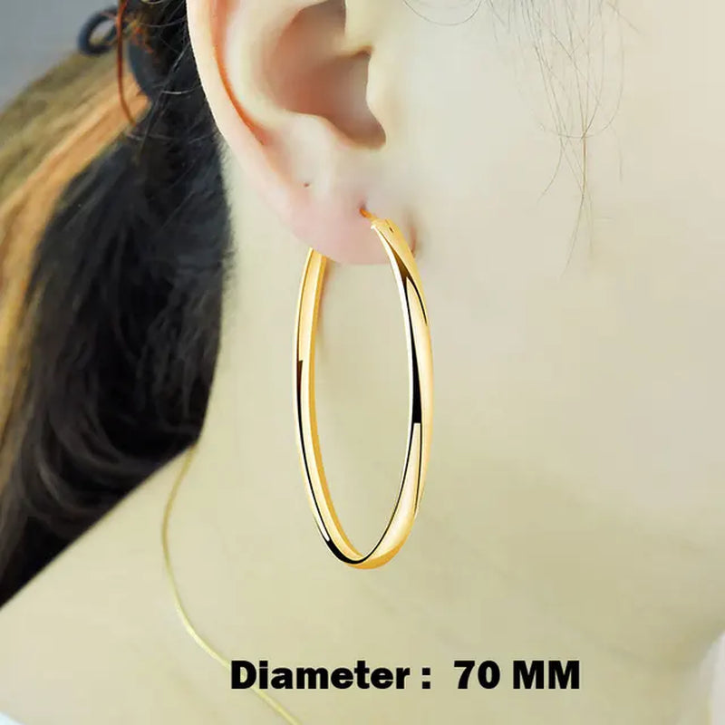 24K Gold-Plated Hoop Earrings-Gennys fashion