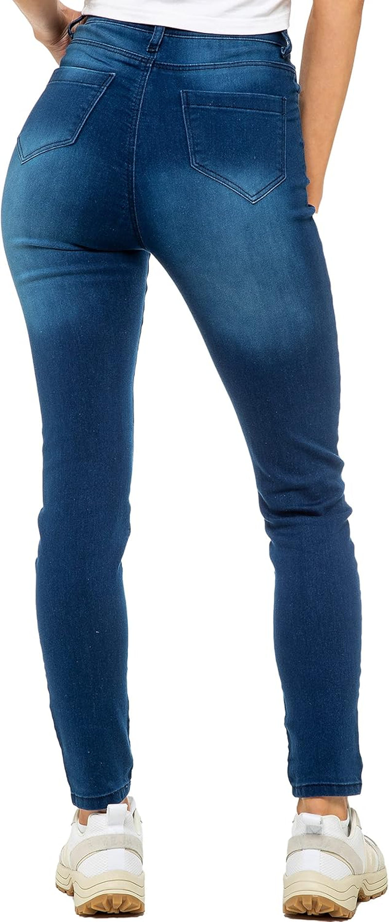 Ladies Skinny Jeans Stretch Trousers Jean Casual Denim Pants with Pockets-Gennys fashion