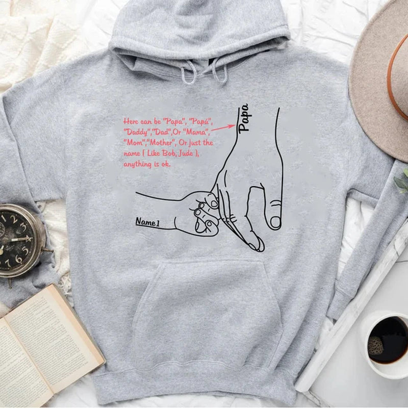 Father and Child Holding Hands Hoodie