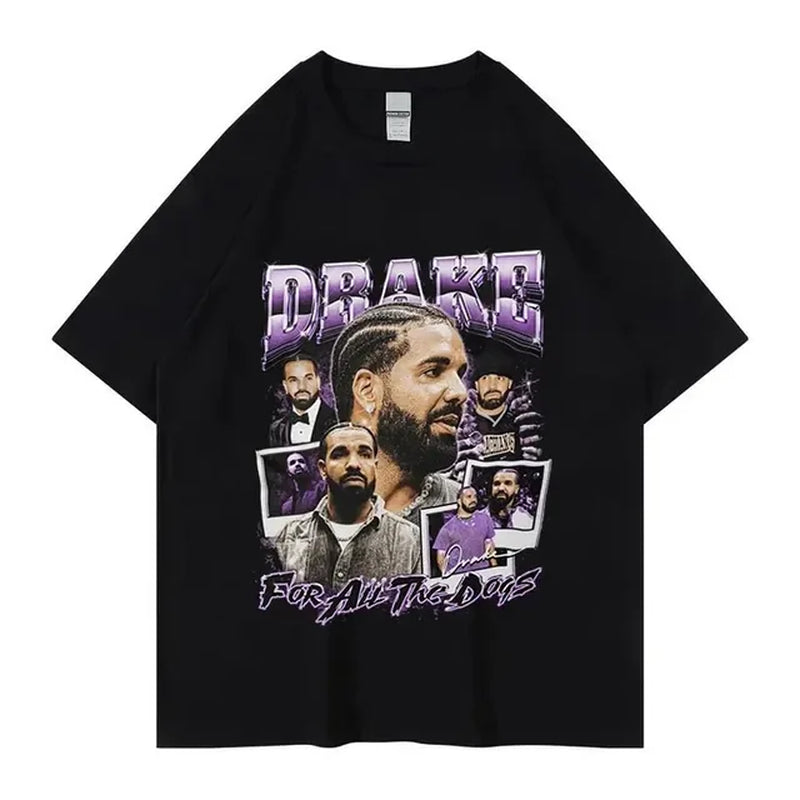 Rapper Drake for All the Dogs Album Tee Print T Shirt Men Women Cotton Hip Hop Short Sleeve T-Shirt Trend Tshirts Clothes Tops-Gennys fashion