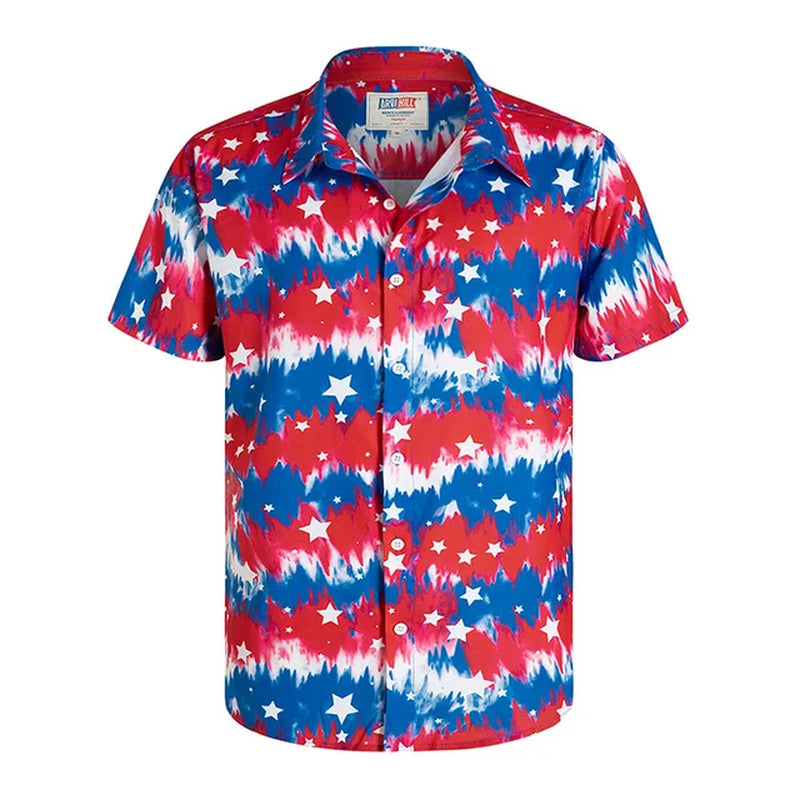 America Flag Graphic Shirts for Men Clothing 3D Printed Hawaiian Beach Shirts Short Sleeve Y2K Tops Vintage Clothes Lapel Blouse-Gennys fashion