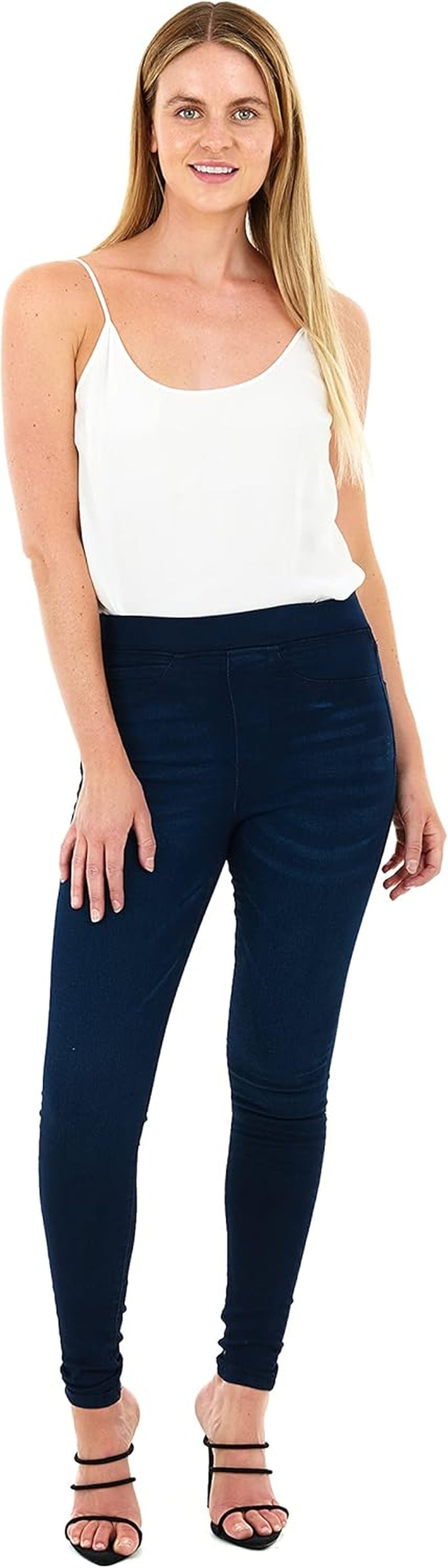 Jean Women'S Denim Jeggings Skinny Fit Classic Casual Trousers with Pockets-Gennys fashion