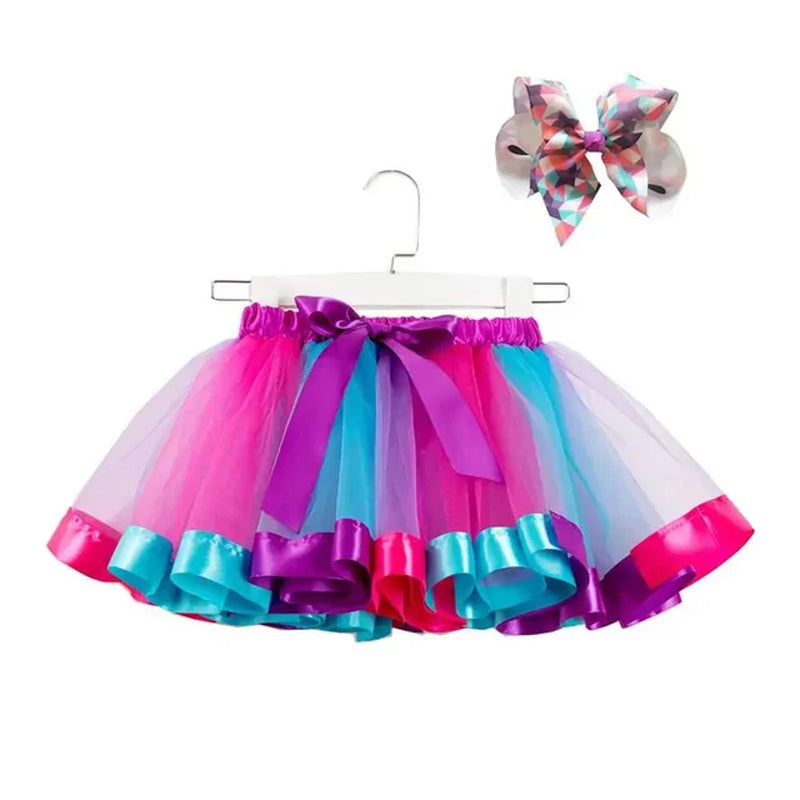 2024 New Tutu Skirt Baby Girls Clothes 12M-8Y Colorful Mini Pettiskirt Kids Party Dance Rainbow Tulle Skirts Children'S Clothing-Gennys fashion