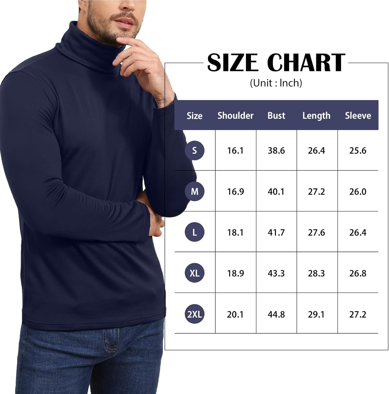 Men Turtleneck Jumper Lapel Pullover Solid Color Tops Knitwear Sweaters Cotton Wool Blend-Gennys fashion