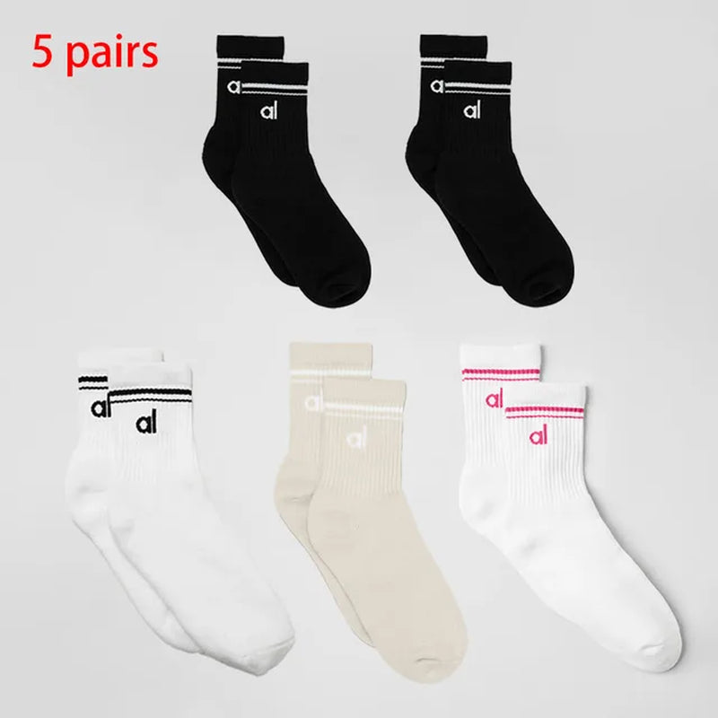 AL Goddess Sports Yoga Solid Color Cotton Socks Vintage Long Sock Yoga Pilates Fitness Women'S Fashion Socks Yoga Long Socks-Gennys fashion