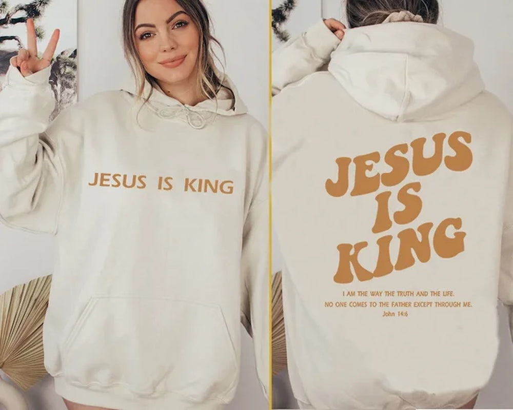 Jesus IS King Hoodie Sweatshirt Men'S and Women'S Harajuku Pullover Street Clothing High Quality Hot Selling Top 2024-Gennys fashion