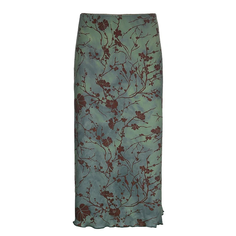 Vintage Floral Midi Skirt