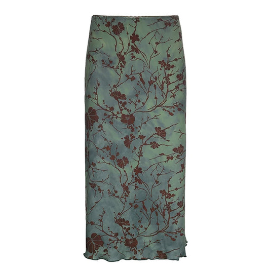 Vintage Floral Midi Skirt