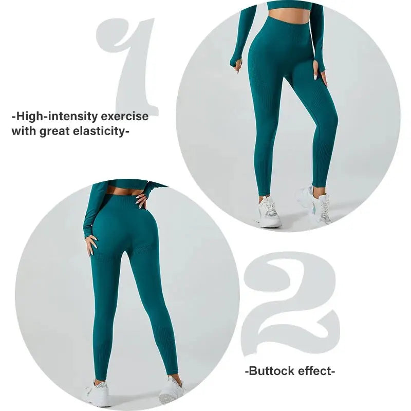 Intensify Workout Leggings for Women Seamless Scrunch Tights Tummy Control Gym Fitness Girl Sport Active Yoga Pants-Gennys fashion