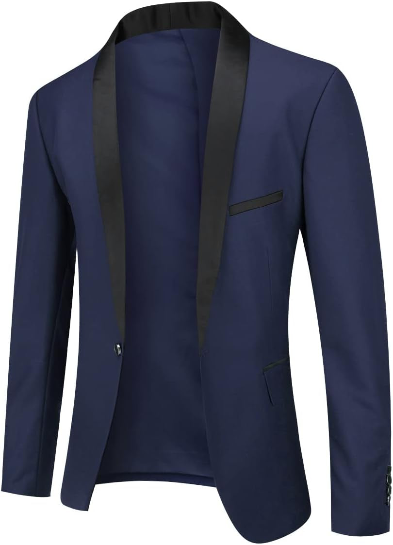 Mens Blazer Suit Jacket Slim Fit Single Breasted One Button Solid Casual Blazer for Business Wedding-Gennys fashion