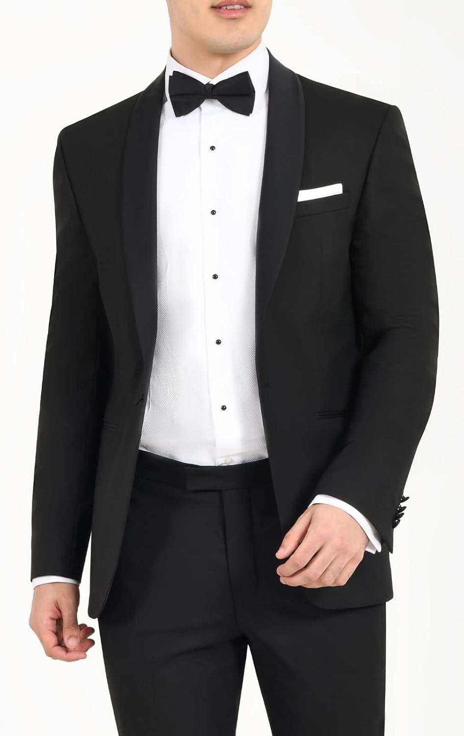 Mens Black Tuxedo Dinner Jacket Regular Fit Shawl Lapel-Gennys fashion