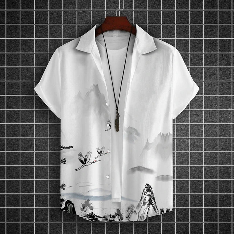 Simple Men'S Shirt 3D Printed Retro Fashion Top Loose Oversized Wear Every Day Casual Short Sleeved Shirt Comfort Men'S Clothing-Gennys fashion