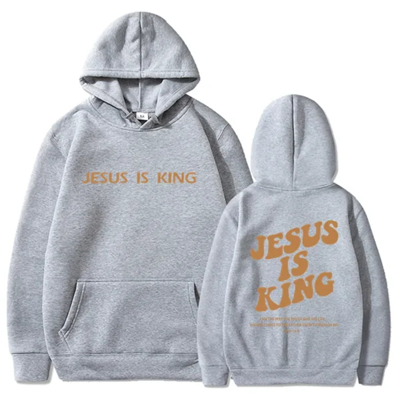 Jesus IS King Hoodie Sweatshirt Men'S and Women'S Harajuku Pullover Street Clothing High Quality Hot Selling Top 2024-Gennys fashion